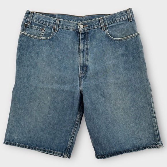 Vintage Levi's 569 Denim Shorts Mens 40 Blue Loose Fit Zip Fly Y2K Baggy Grunge - Picture 1 of 8